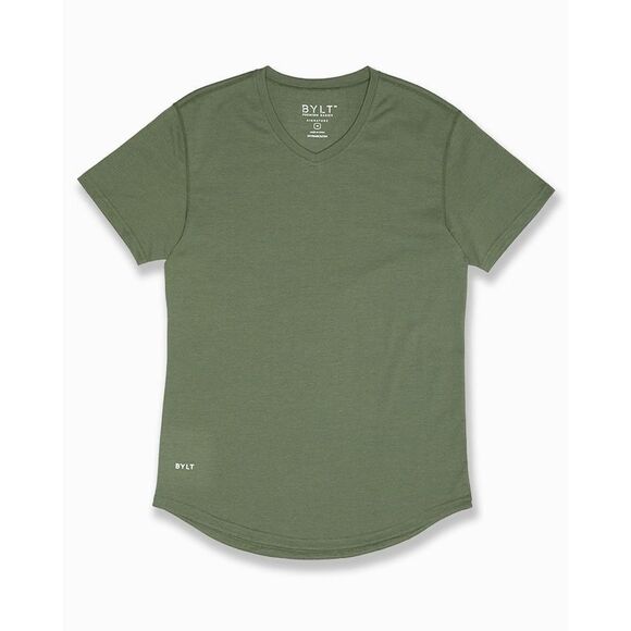 ✨Bylt Signature Drop-Cut V-Neck Green Sz Large Tee✨ - Picture 5 of 8
